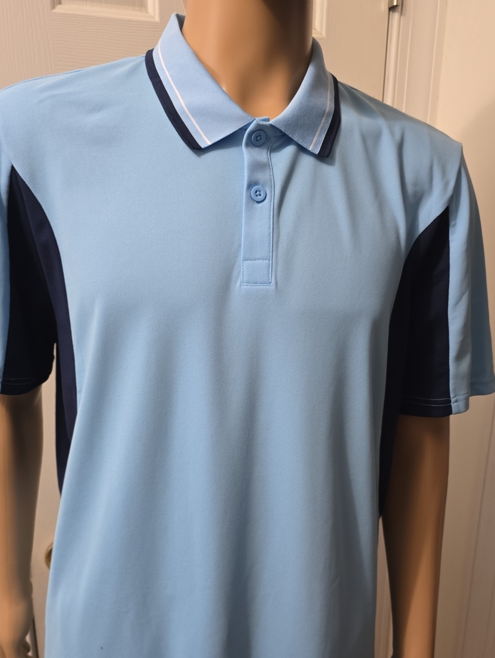 XERSION BRAND MEN'S BIG AND TALL LIGHT BLUE SHORT SLEEVES POLO SHIRT SIZE LT